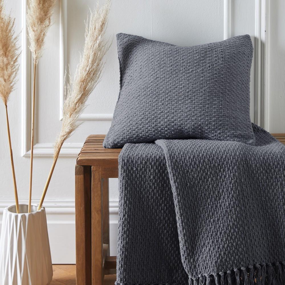 Drift Home Hayden Textured Weave Eco-Friendly 100% Recycled Cotton Filled Cushion