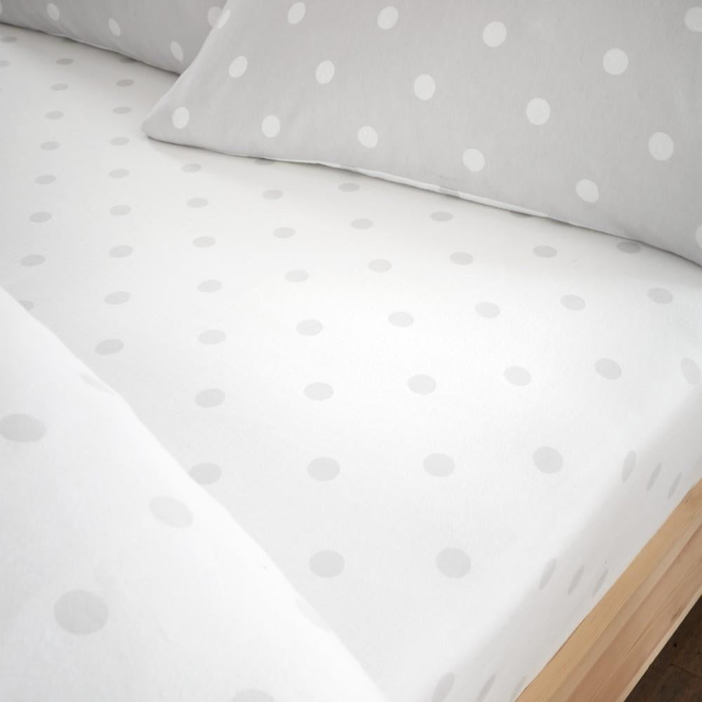 Catherine Lansfield Polka Dot 100% Brushed Cotton Fitted Sheet