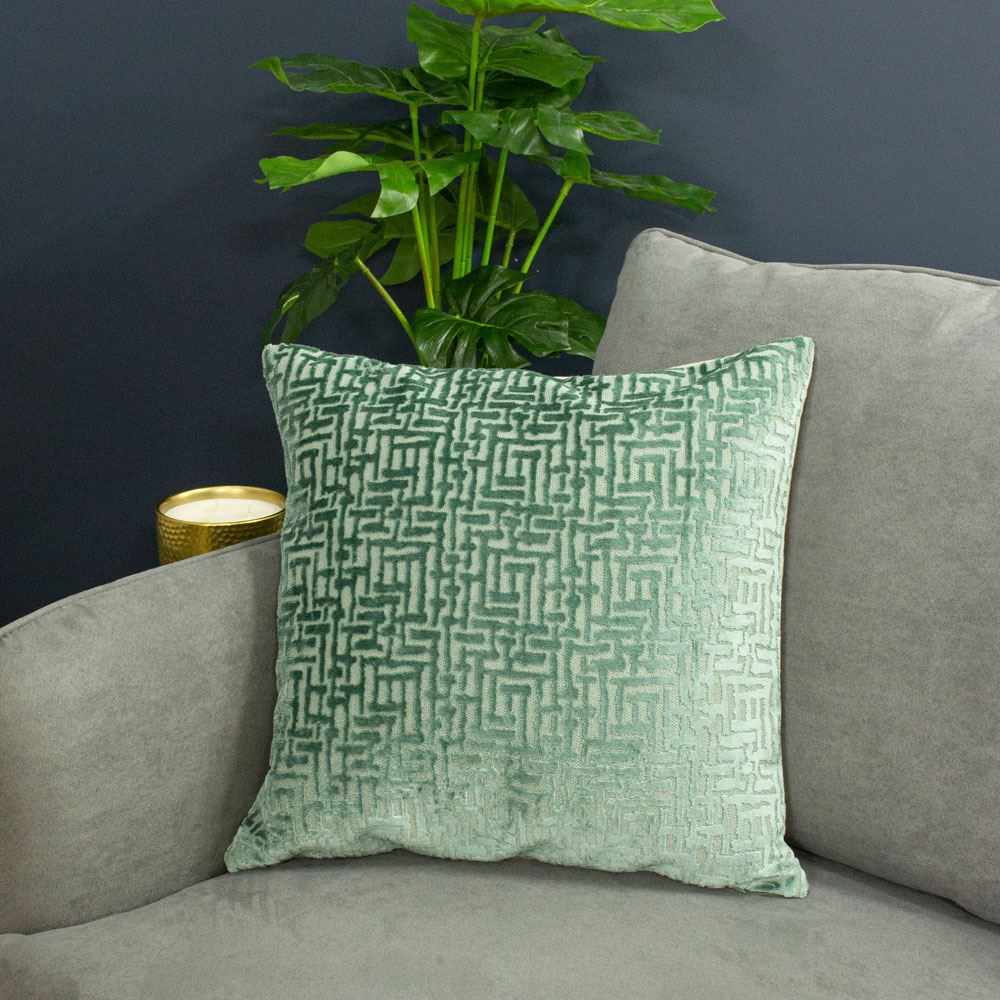 Paoletti Delphi Contemporary Jacquard Faux Velvet Cushion Cover
