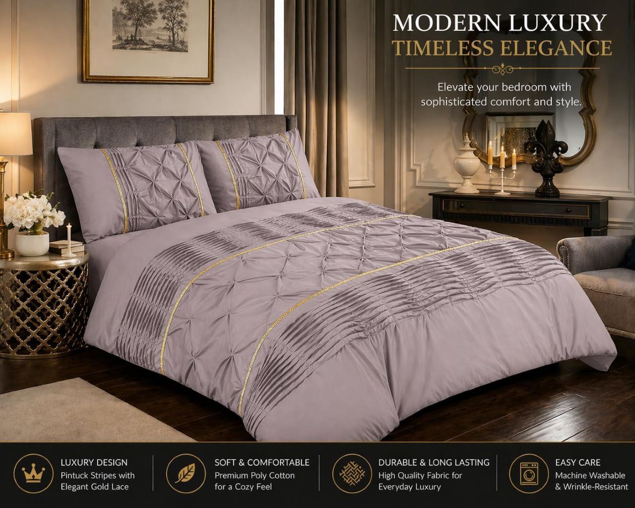 Night Zone Elegant Eleanor Duvet Cover Set