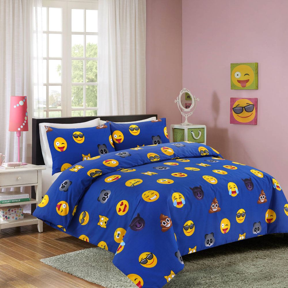 Night Zone Emoji Icons Reversible Duvet Cover Set
