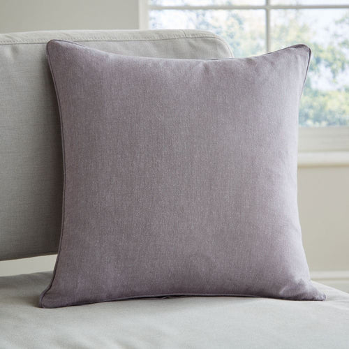 Catherine Lansfield Chambray Yarn Dyed 100% Cotton Piped Edge Filled Cushion