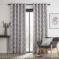 Catherine Lansfield Geo Textured Diamond Lined Eyelet Curtains