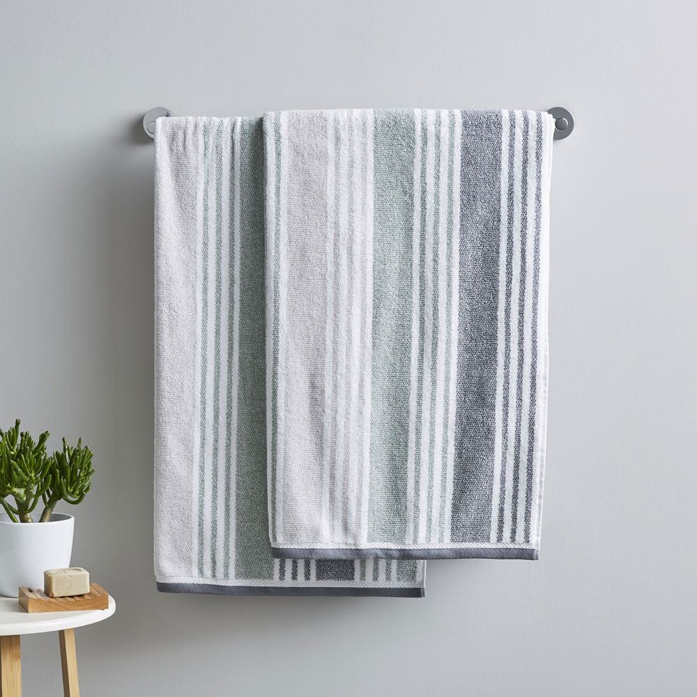 Catherine Lansfield Kelso Stripe Soft & Absorbent 100% Cotton 450gsm Bath Sheet