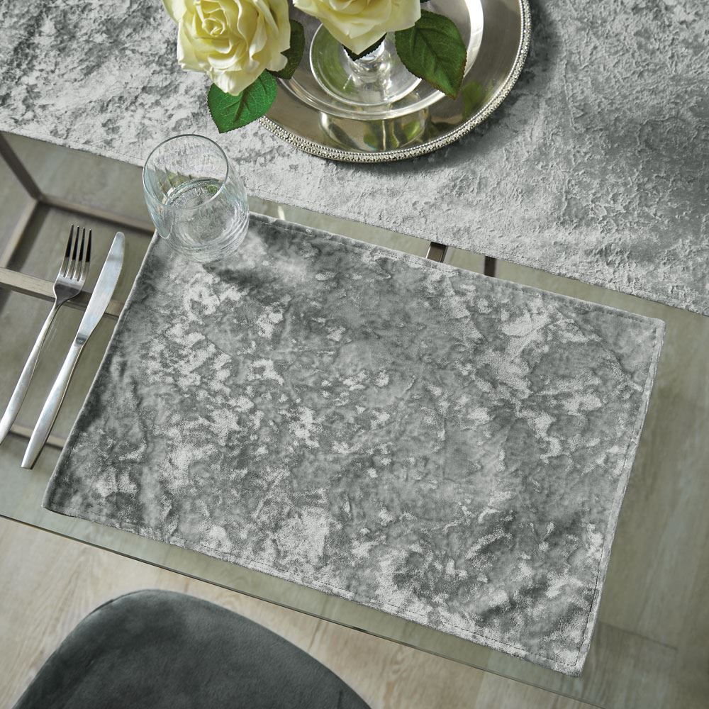 Catherine Lansfield Crushed Velvet Table Place Mat