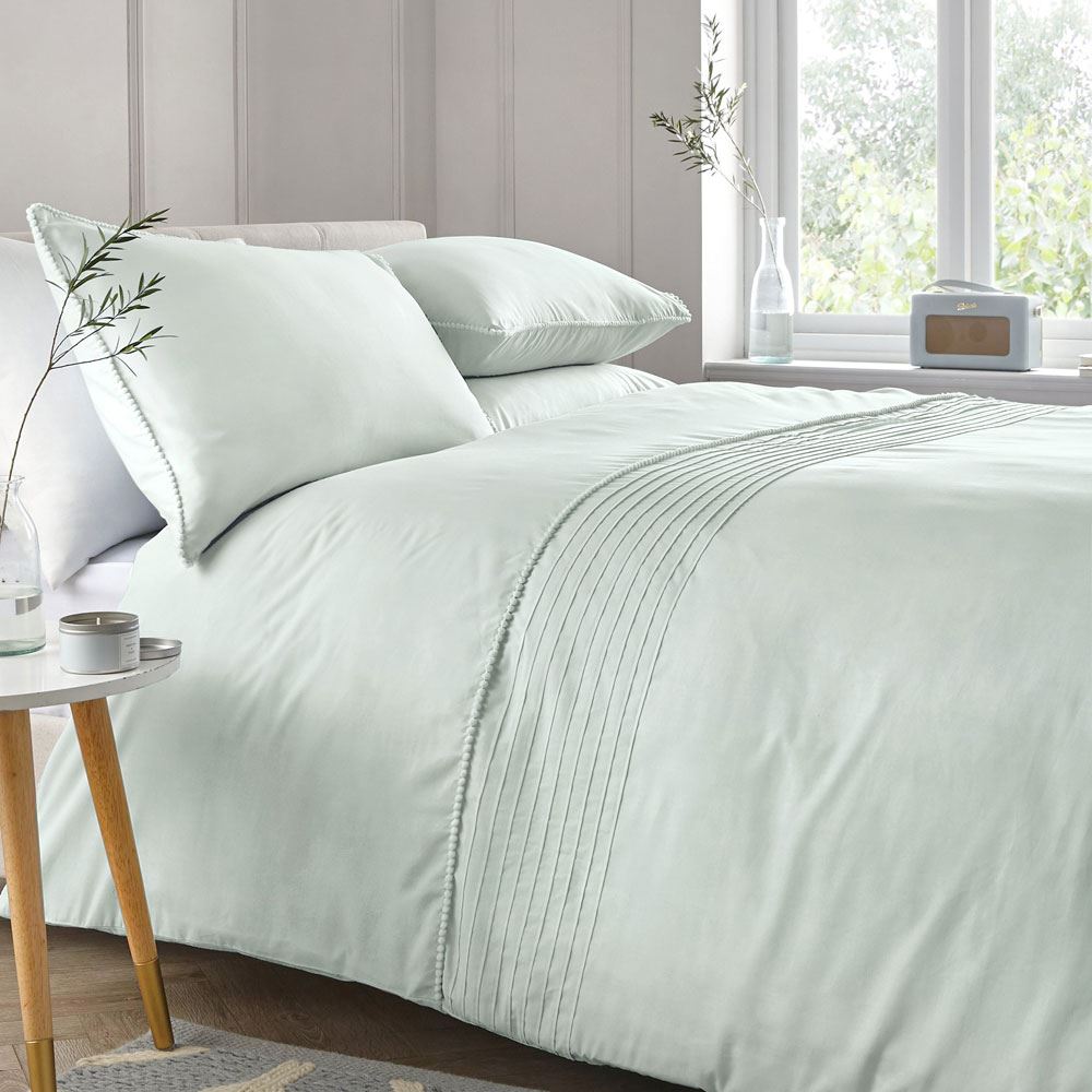 Serene Pom Pom Trim Duvet Cover Set