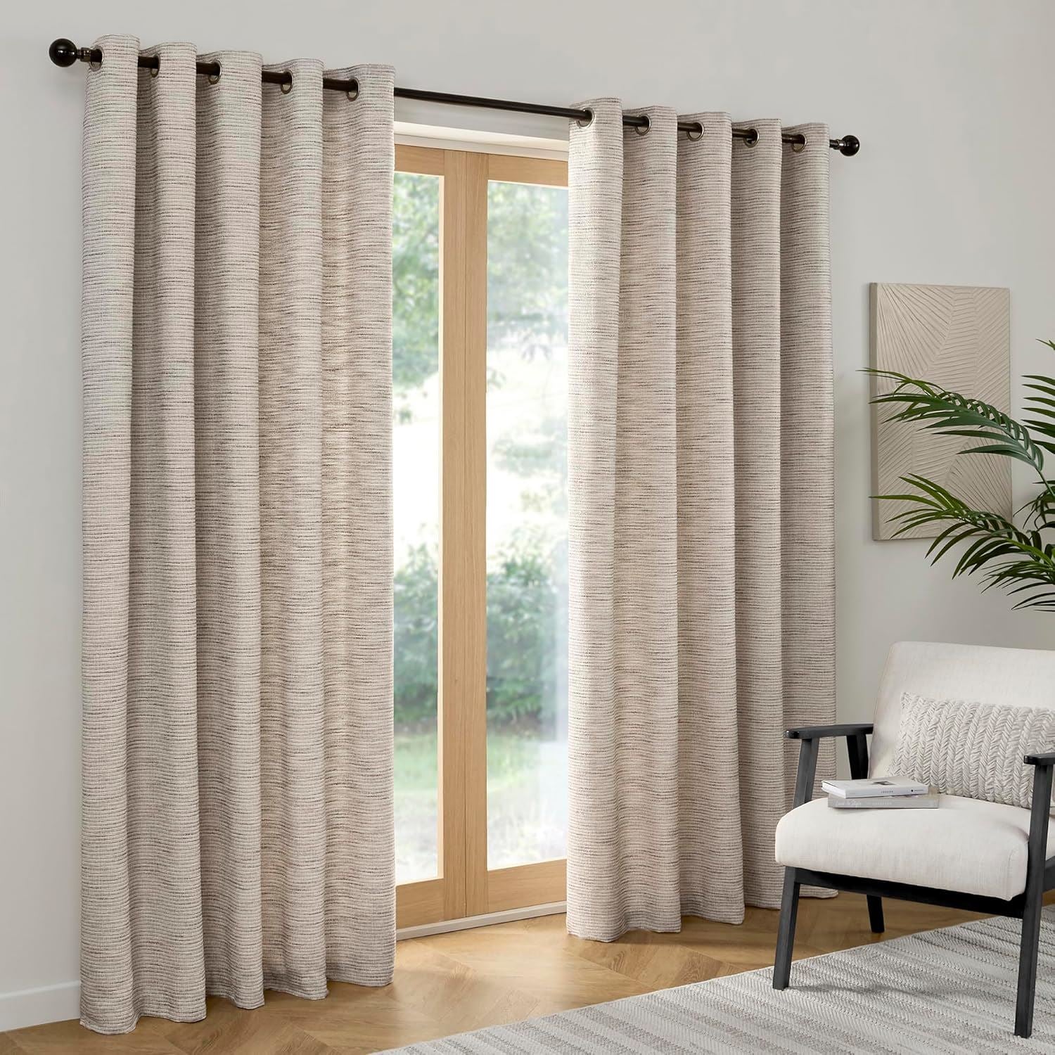 Curtina Talon Jacquard Woven Textured Eyelet Lined Curtains