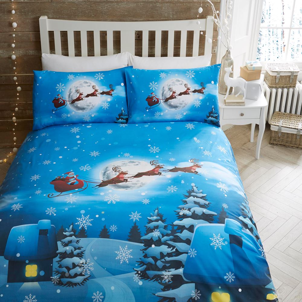 Bedlam Christmas Santa Glow In The Dark Duvet Cover Set