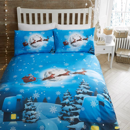 Bedlam Christmas Santa Glow In The Dark Duvet Cover Set