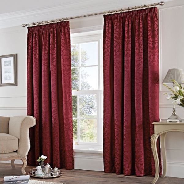 Fusion Eastbourne Damask Jacquard Pencil Pleat Curtains