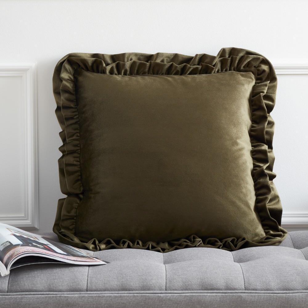 Catherine Lansfield So Soft Velvet Touch Double Frill Filled Cushion