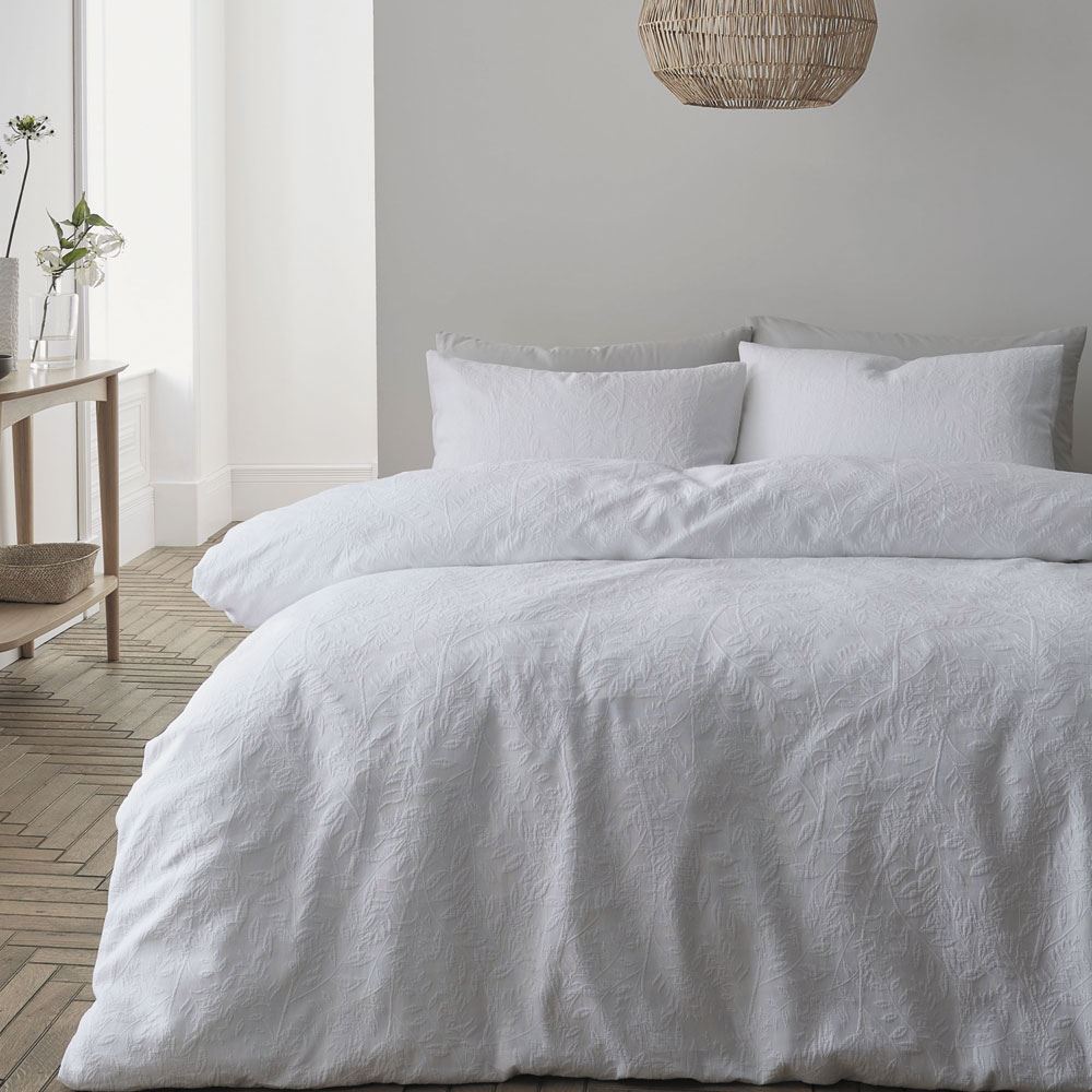 Bianca Matelass� Jacquard Leaves 100% Cotton 200 Thread Count Duvet Cover Set