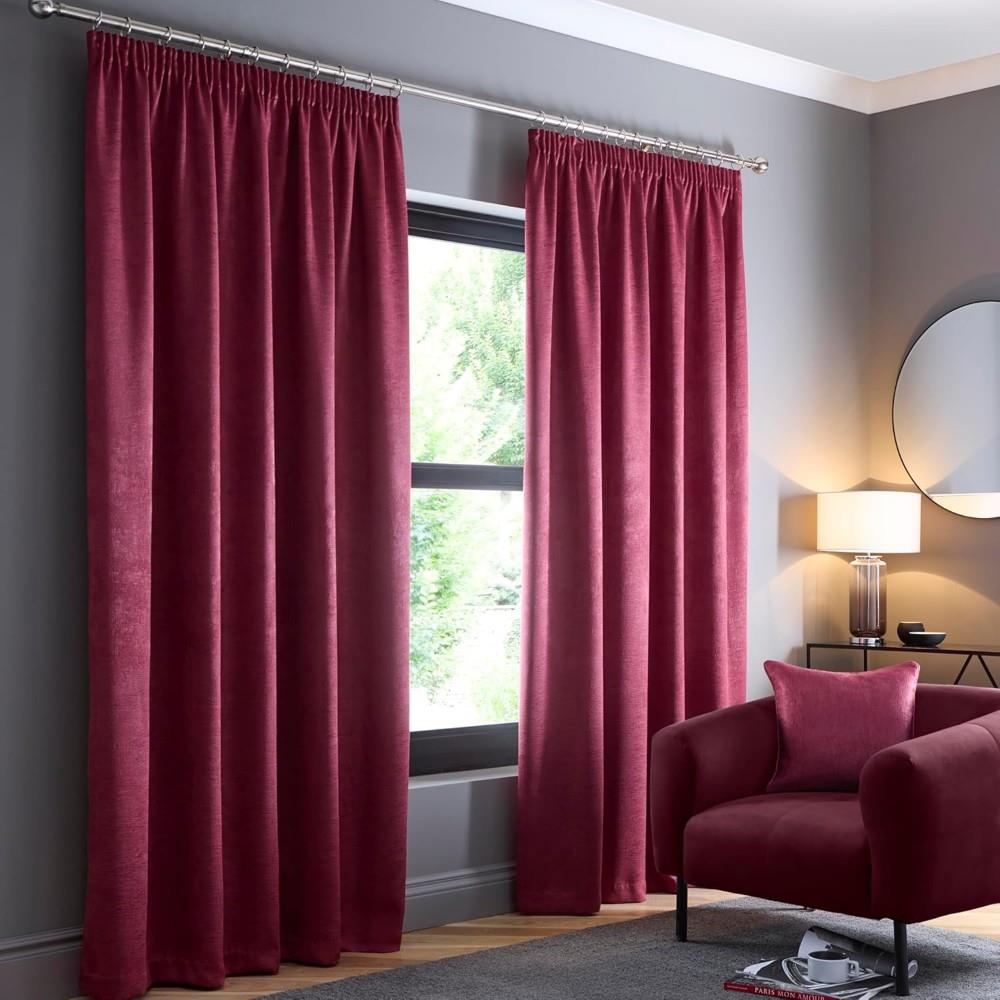 Fusion Galaxy Plain Dyed Triple Woven Thermal Pencil Pleat Lined Curtains
