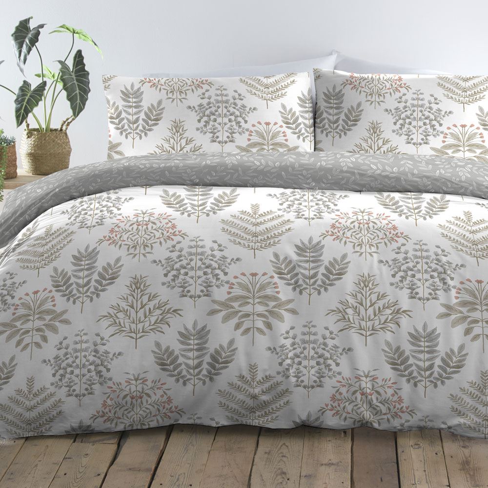 Dreams & Drapes Emily Botanical Print Reversible Duvet Cover Set