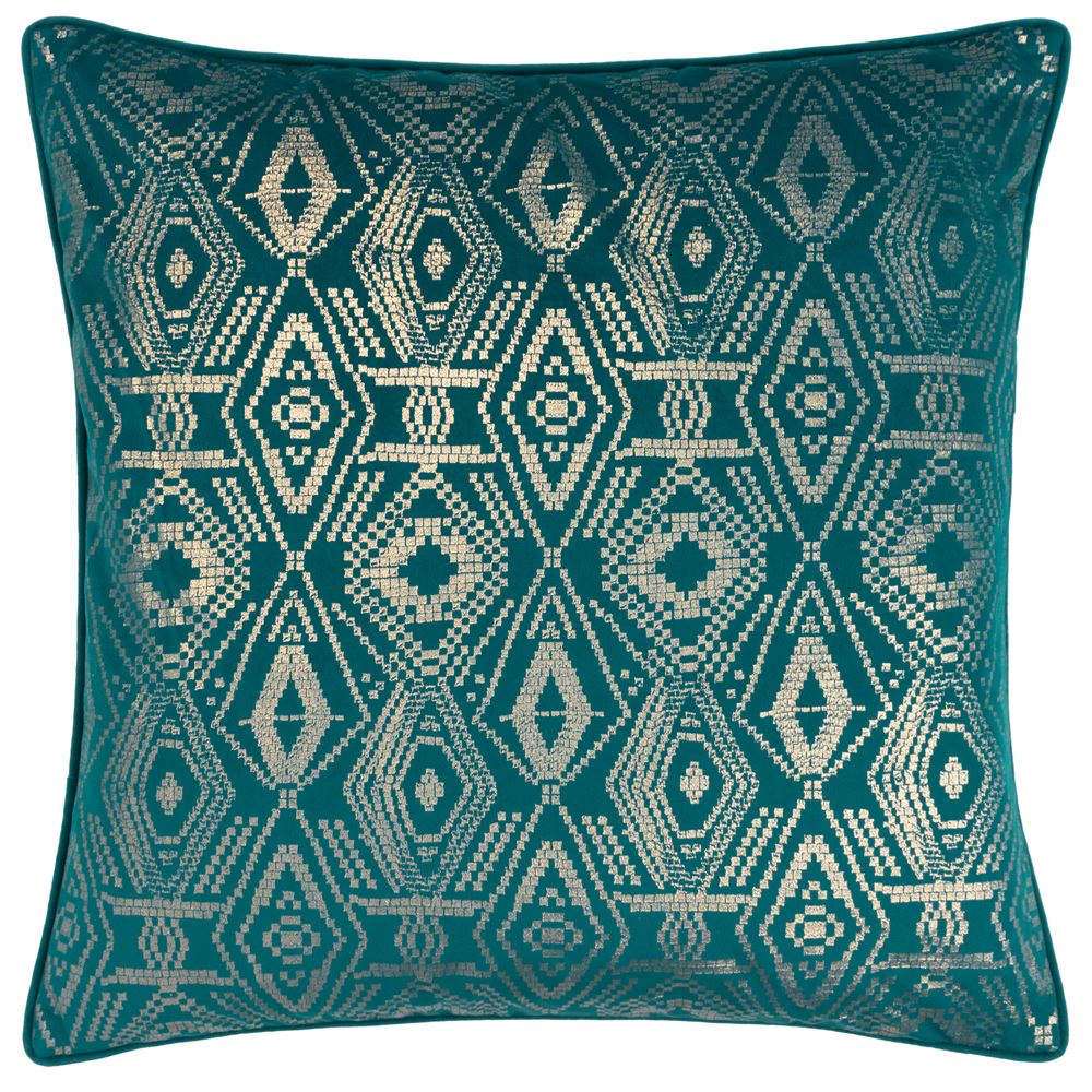 Paoletti Tayanna Foil Print Piped Edge Cushion Cover