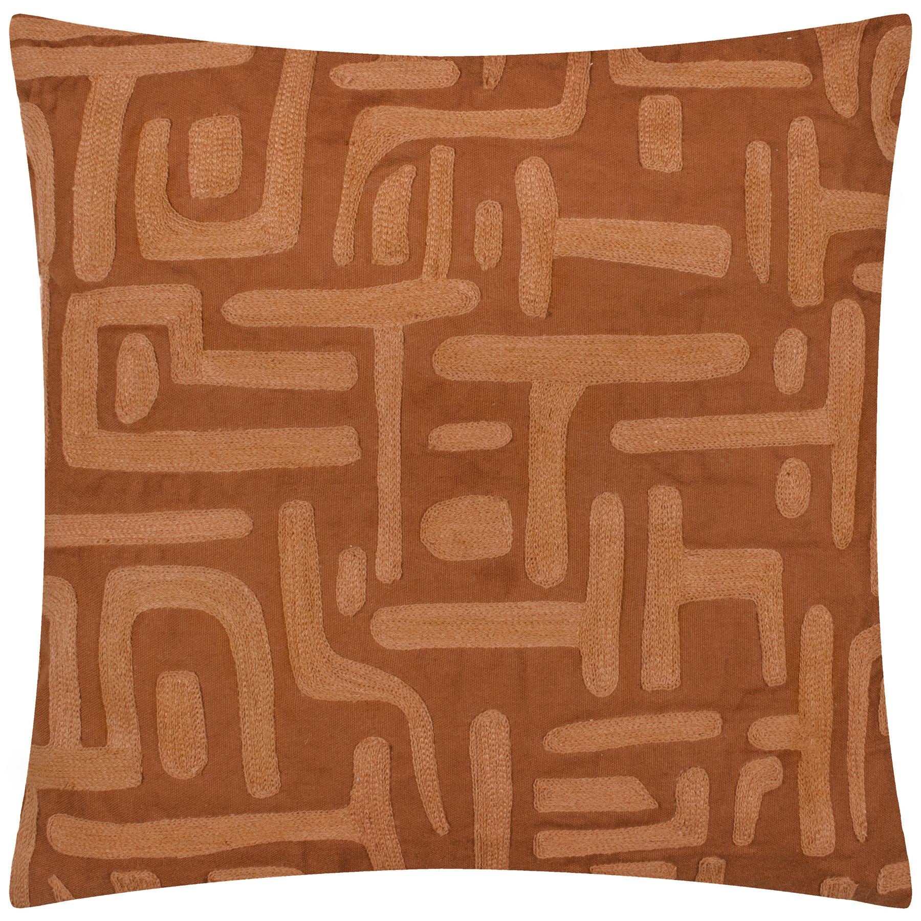 Hoem Brooke Abstract Embroidered 100% Cotton Cushion Cover
