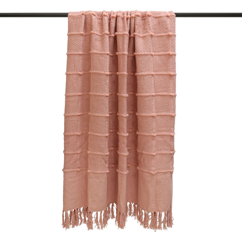 Furn Motti Knitted Tuft Cotton Rich Tasselled Throw