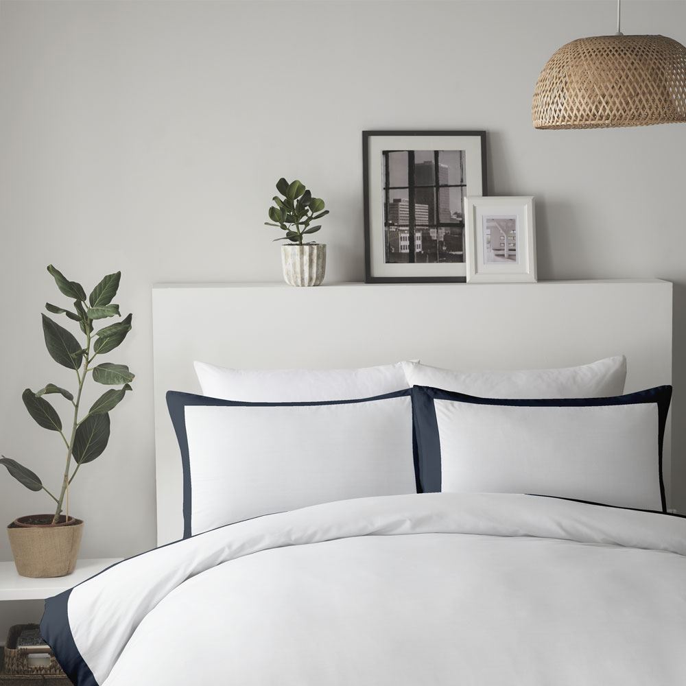 Serene Madison Plain Dyed Bordered Easy Care Duvet Cover Set