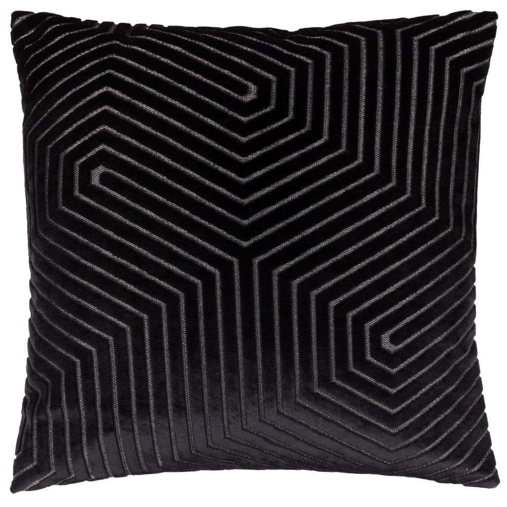 Paoletti Evoke Geometric Cut Velvet Cushion Cover