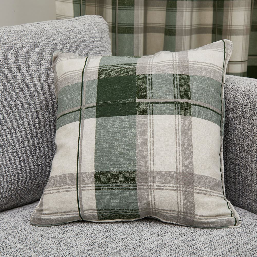 Fusion Balmoral Check 100% Cotton Filled Cushion, 43 x 43 Cm