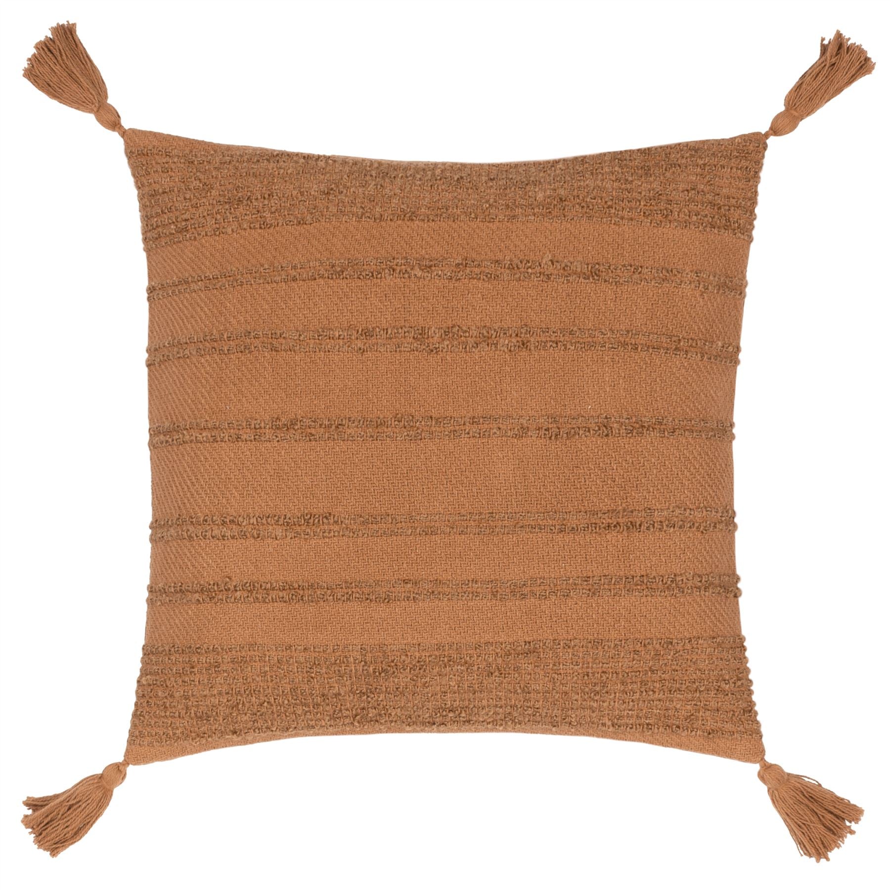 Yard Larch Textured Cotton Rich Tasselled Cushion Cover