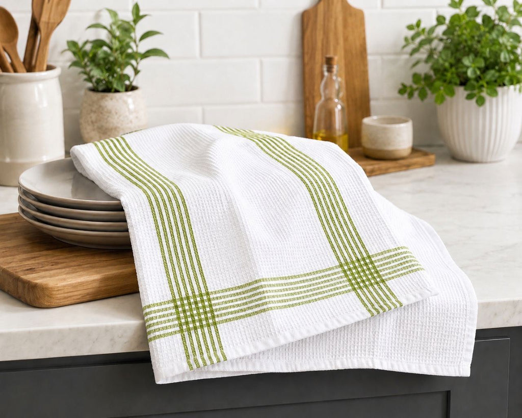 Night Zone Waffle Tea Towels 2 Pack, 100% Cotton