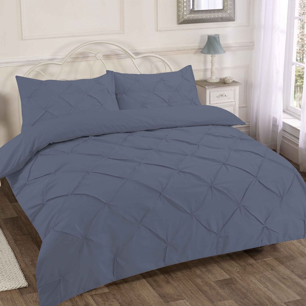 Night Zone Alexander Diamond Pintuck Duvet Cover Set