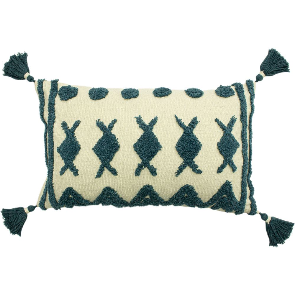 Furn Esme Tufted Textured 100% Cotton Tasselled Cushion Cover