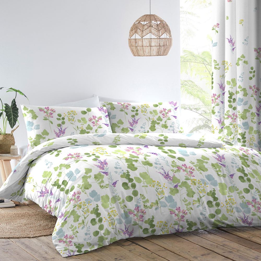 Dreams & Drapes Renee Botanical Print Easy Care Duvet Cover Set