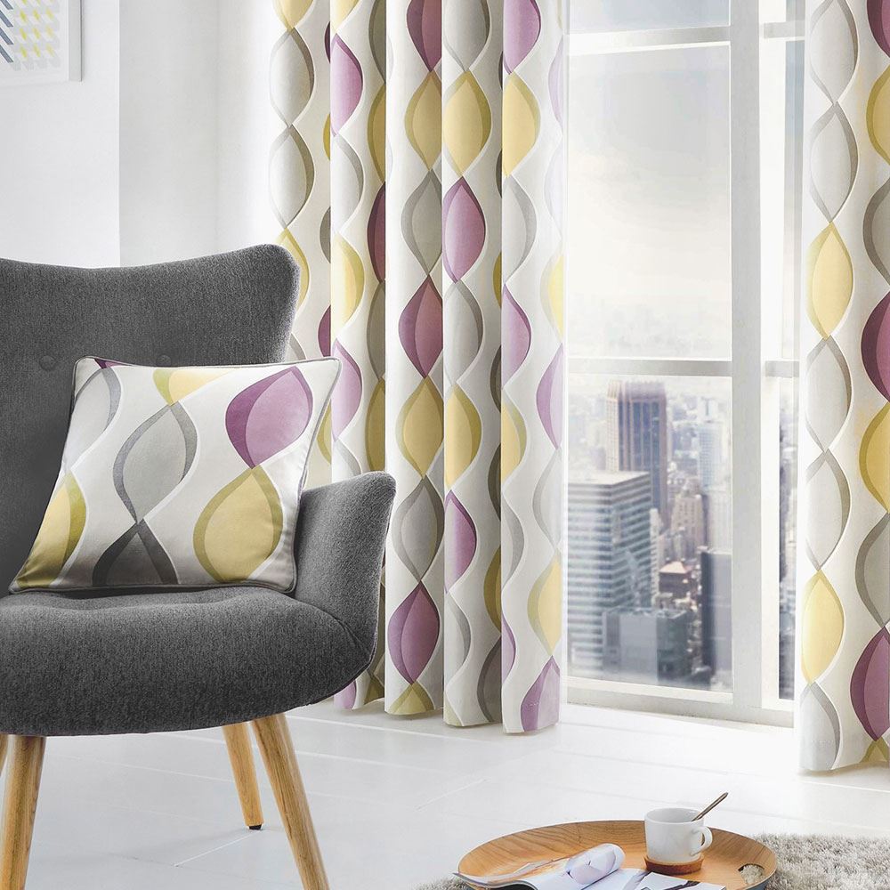 Fusion Lennox 100% Cotton Eyelet Lined Curtains