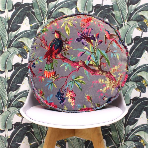 Riva Paoletti Paradise Faux Velvet Round Cushion Cover, 50 Cm Diameter