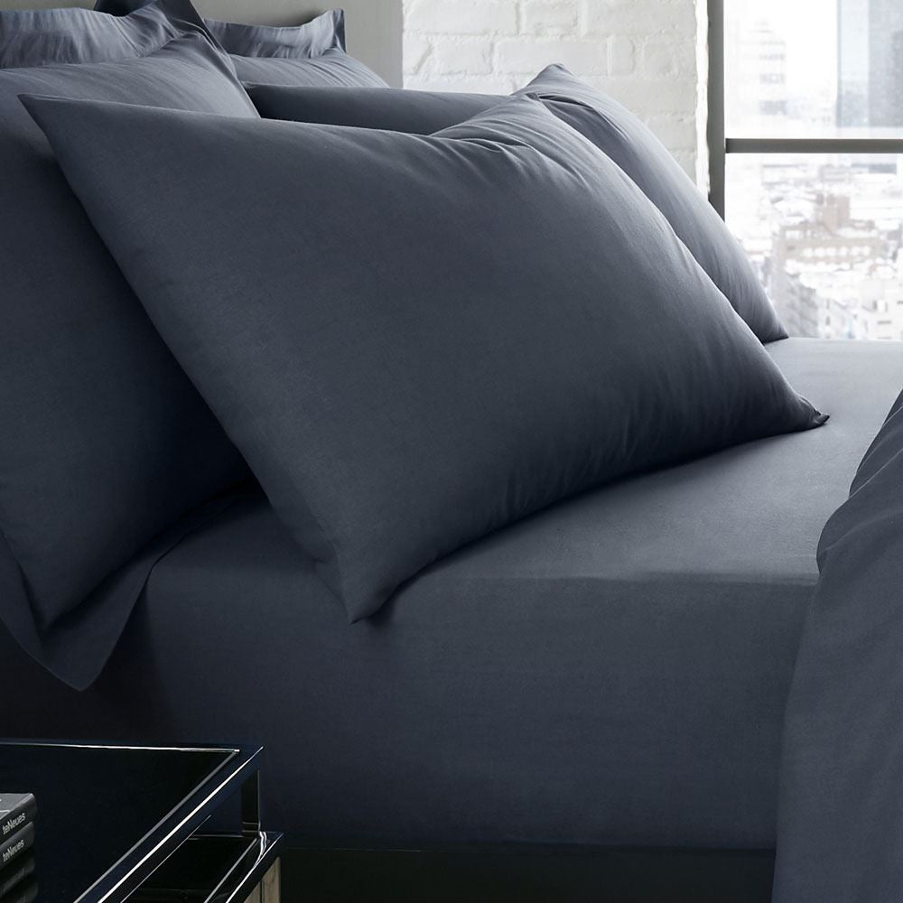 Serene Plain Dye Collection Easy Care Housewife Pillow Case, Pair