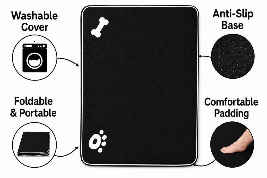 Night Zone Super Soft Bone & Paw Pet Bed Mat