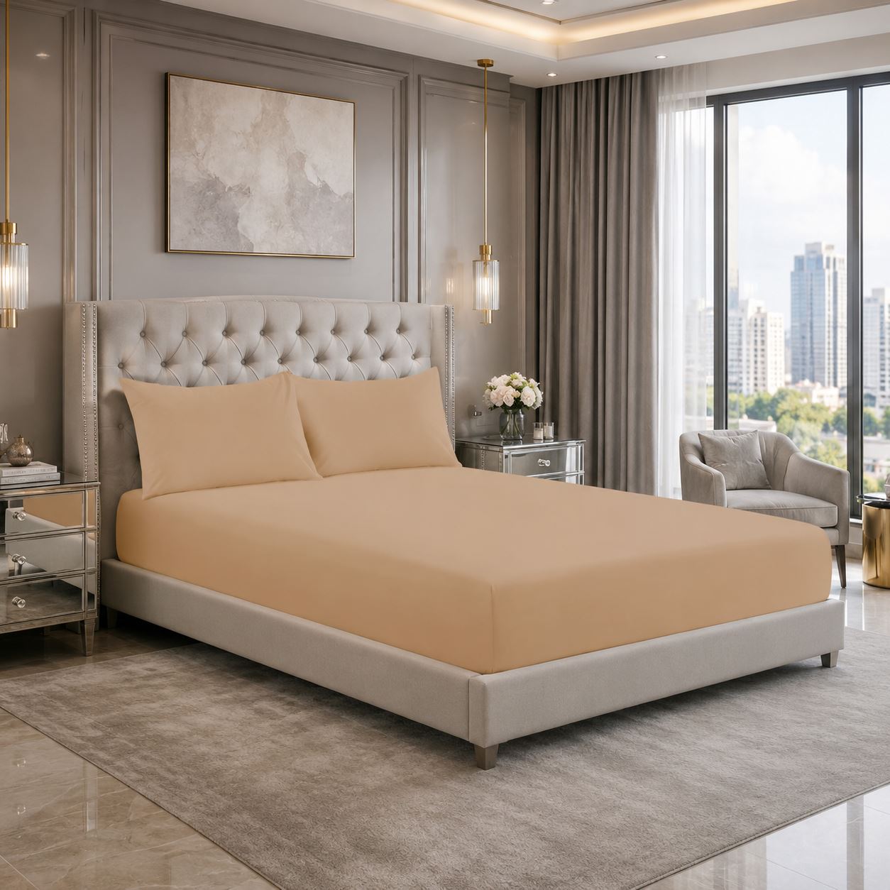 Night Zone Easy-care extra deep fitted sheets