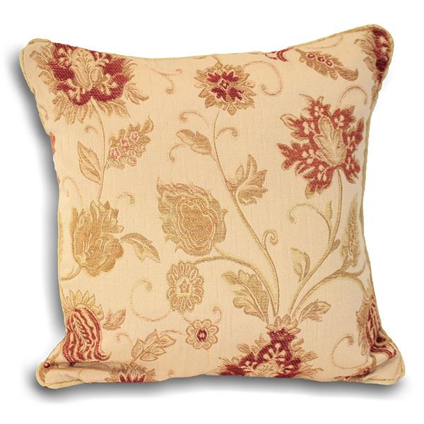 Paoletti Zurich Floral Chenille Jacquard Piped Cushion Cover