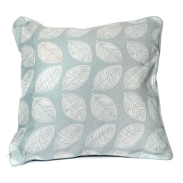 Fusion Delft Leaf Print Piped Filled Cushion