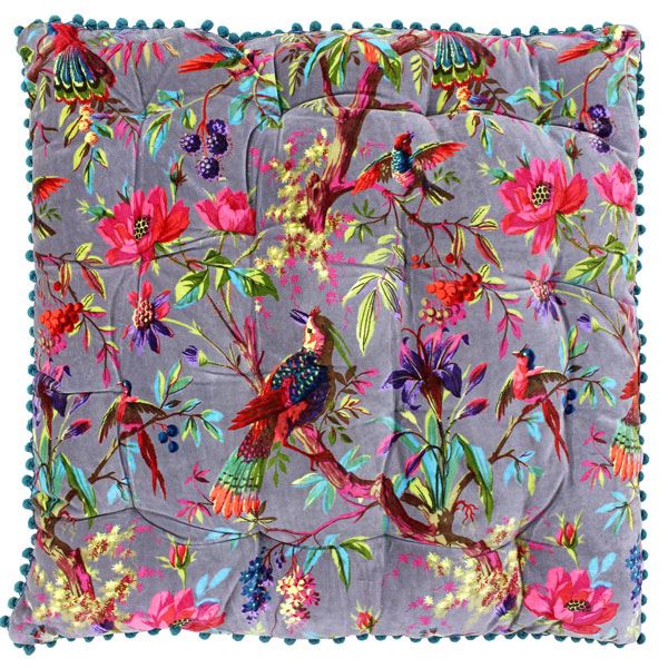 Riva Paoletti Paradise Faux Velvet Floor Cushion, 70 x 70 Cm