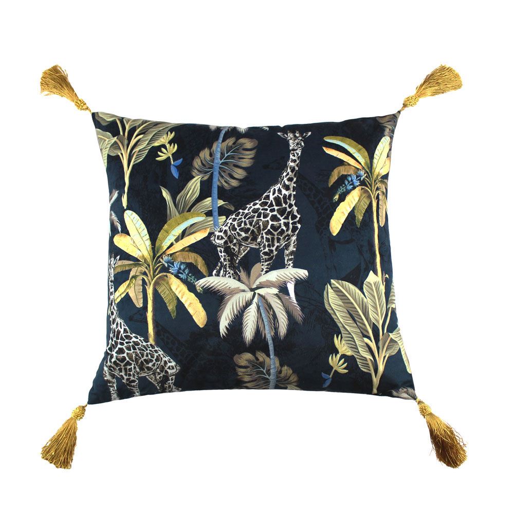 Scatter Box Simone Velour Feather Filled Tasselled Cushion