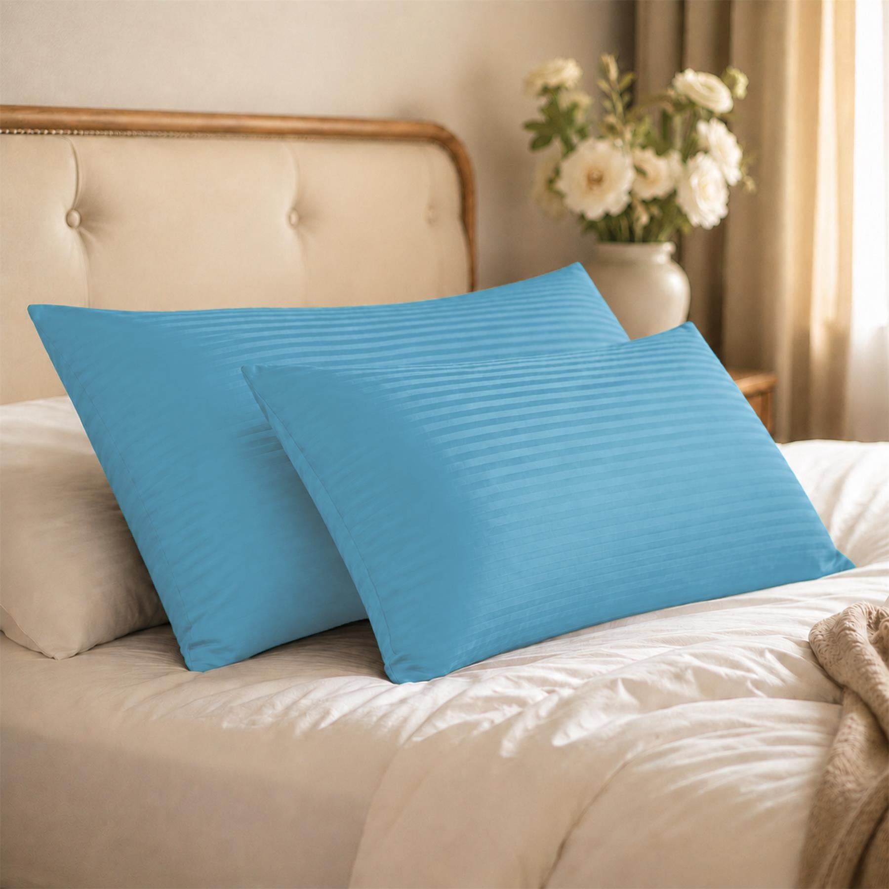 Night Zone Satin Stripe 100% Cotton 250 Thread Count Housewife Pillow Case