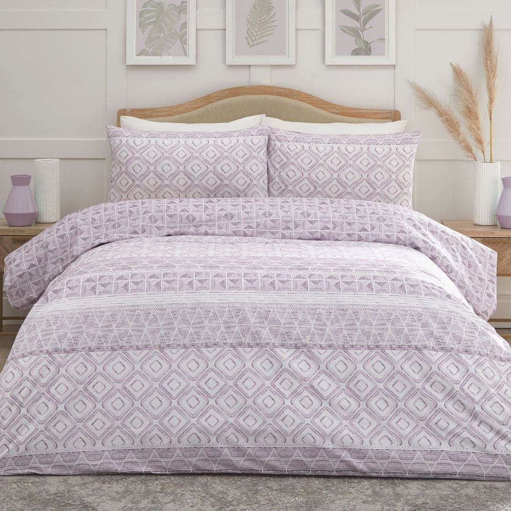 Dreams & Drapes Aden Geometric Print Easy Care Duvet Cover Set