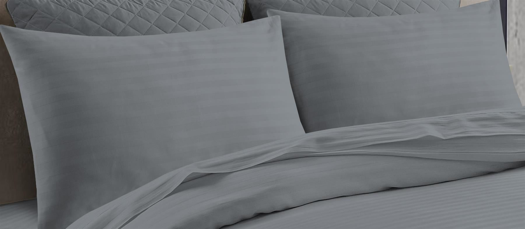 Night Zone Satin Stripe 100% Cotton 250 Thread Count Fitted Sheet