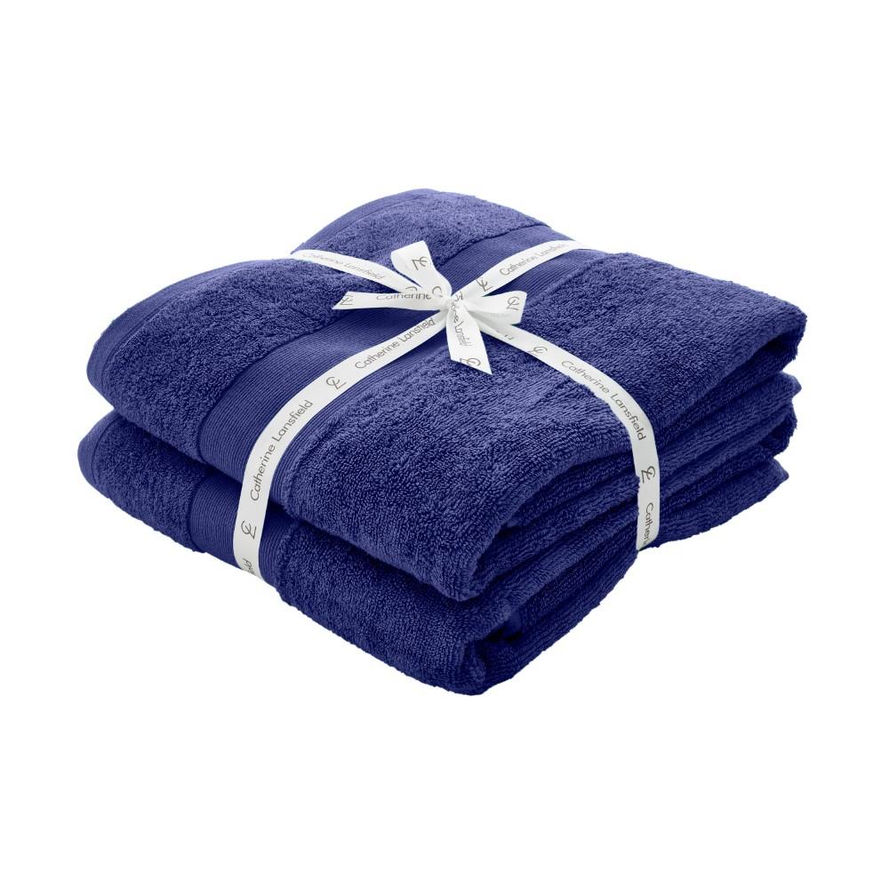 Catherine Lansfield Anti-Bacterial 100% Cotton Bath Sheet, 2 Pack