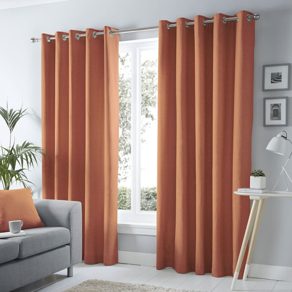 Fusion Sorbonne 100% Cotton Eyelet Lined Curtains