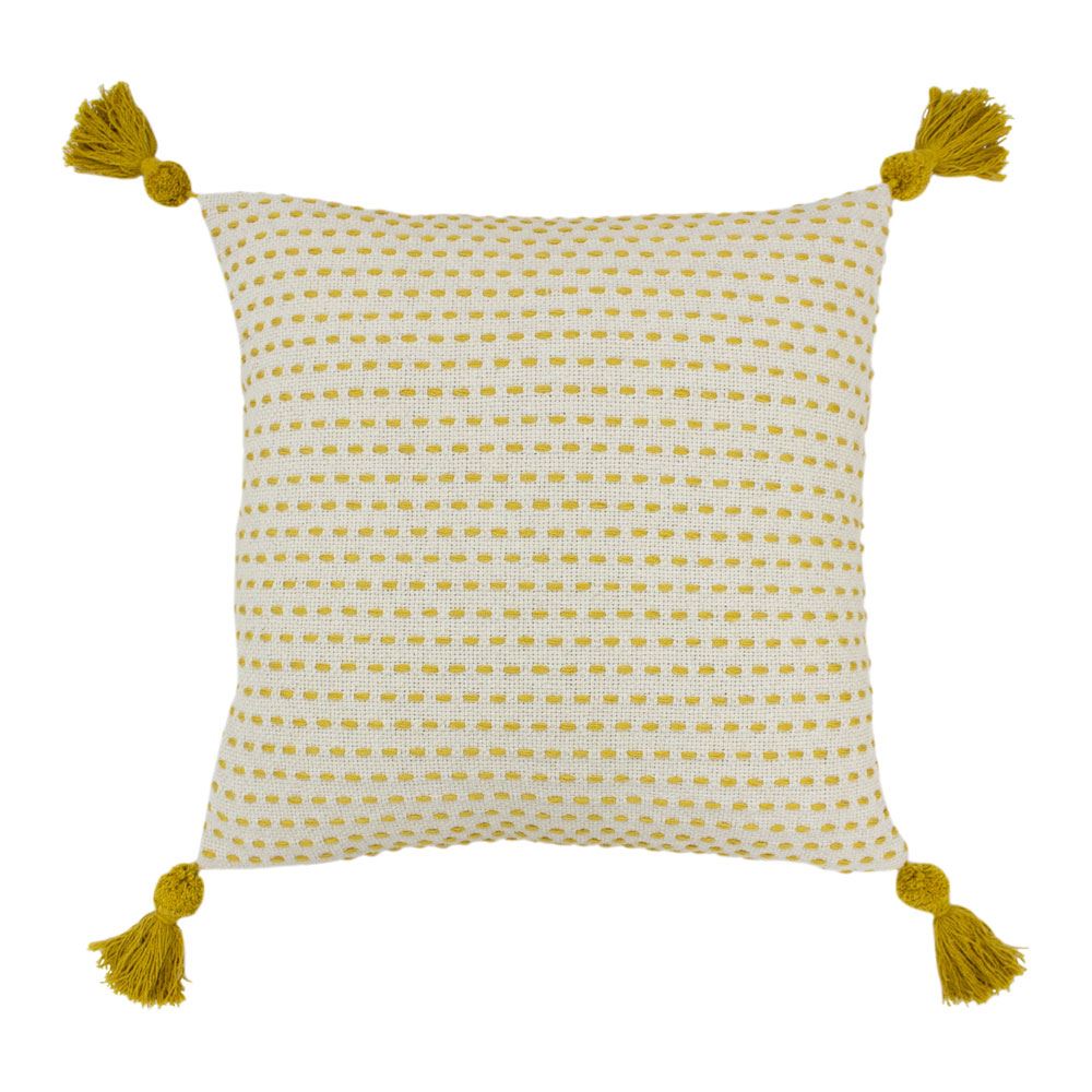 Furn Ezra Stitch Embroidered Tasselled Cushion Cover