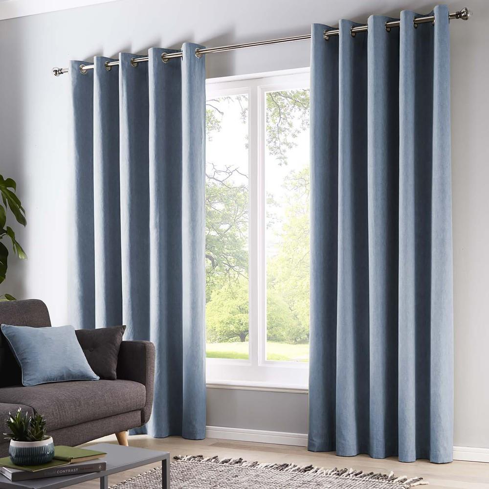 Fusion Sorbonne 100% Cotton Eyelet Lined Curtains