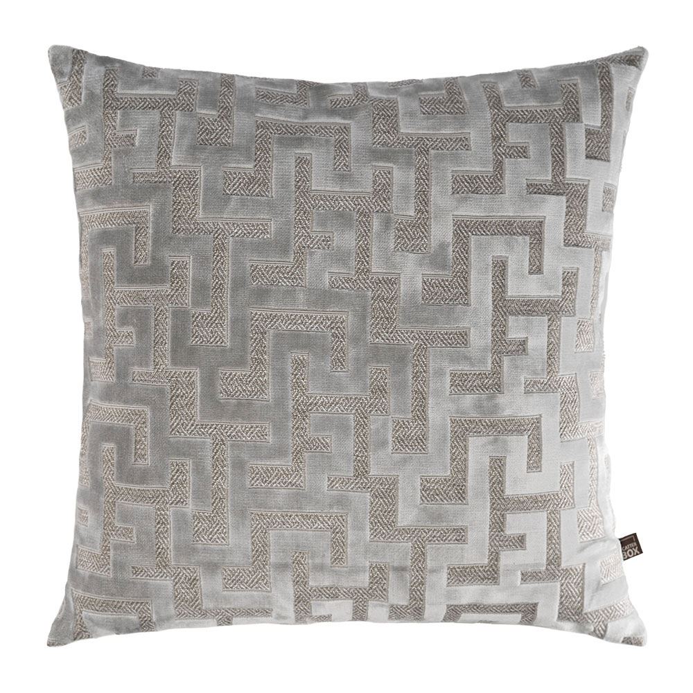 Scatter Box Maze Geometric Cut Velvet Feather Filled Cushion
