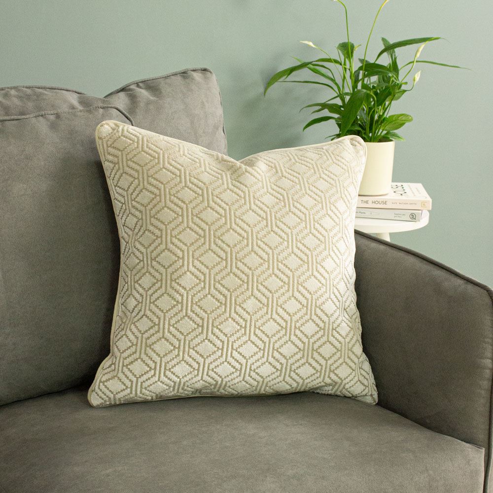 Paoletti Avenue Geometric Jacquard Velvet Cushion Cover