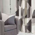 Fusion Geometra Contemporary Print 100% Cotton Piped Edge Filled Cushion
