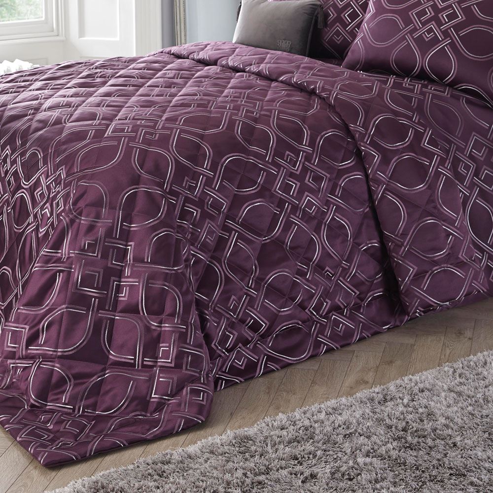 Laurence Llewelyn Bowen Tie the Knot Luxe Metallic Jacquard Bedspread