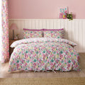 Catherine Lansfield Tilly Floral Reversible King Duvet Cover Set with Pillowcases Pink